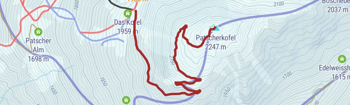 Route map: Skitour - Gipfelroute Patscherkofel